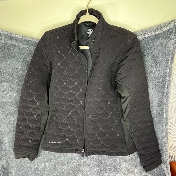 Brooks Shelter Technology Women's Black Hybrid Quilted Full Zip Jacket Large - Picture 1 of 4
